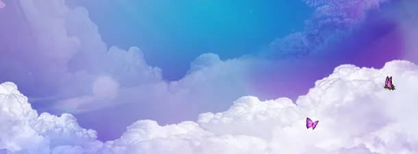 淘宝服饰紫色梦幻背景banner