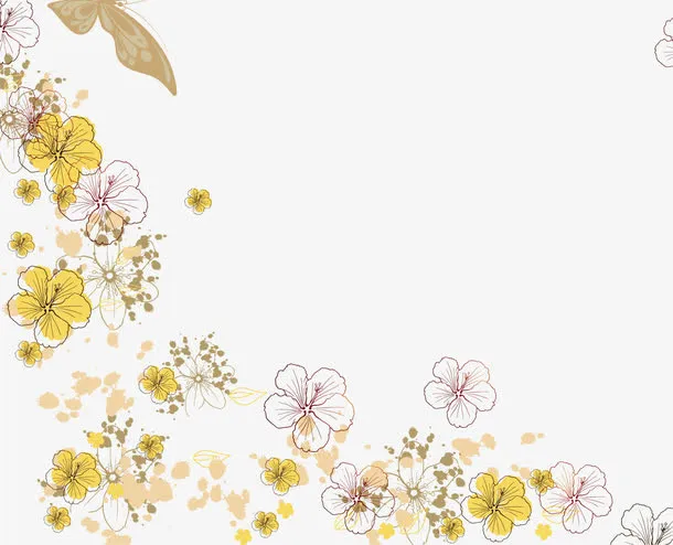 卡通手绘唯美花边框免抠