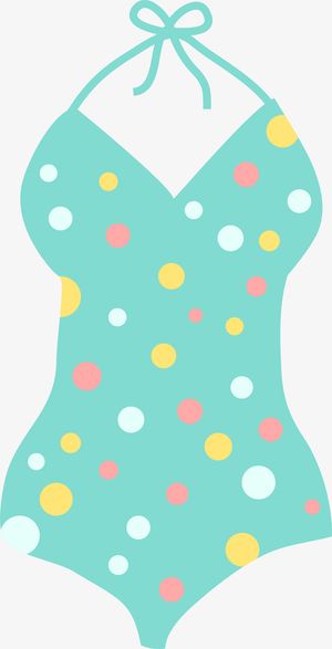 蓝色简约度假泳衣免抠