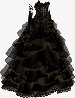 特制黑色婚纱免抠