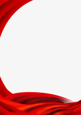 红色绸带素材免抠