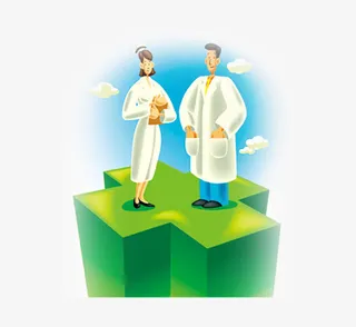 卡通男女医生免抠