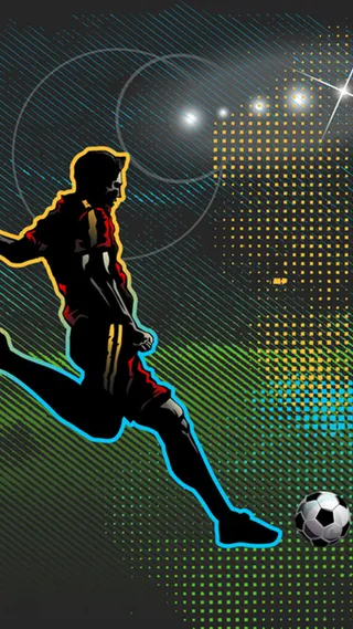 踢足球的运动员轮廓背景图高清