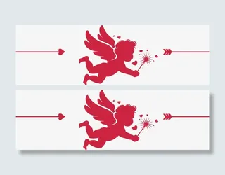 矢量浪漫情人节装饰素材免抠