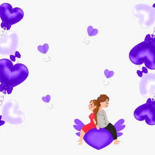 情人节情侣气球信封元素免抠