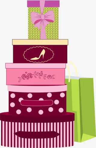 矢量手绘礼盒免抠