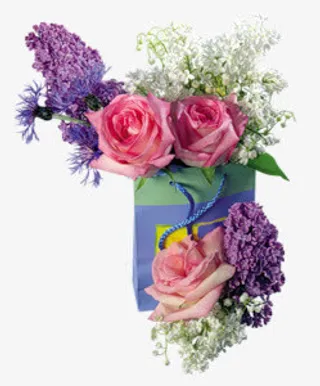 粉色紫色白色鲜花免抠