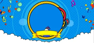 创意潮流波普促销打折蓝色背景高清