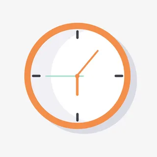 橙色圆形挂钟矢量图免抠