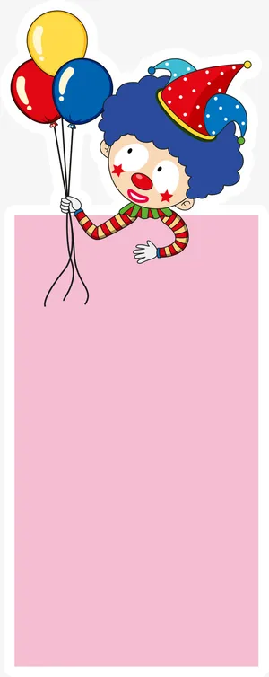 可爱气球小丑标签免抠