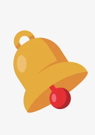 铃铛素材扁平矢量图免抠