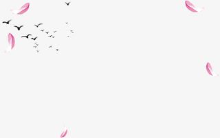立绘粉红桃花背景矢量素材