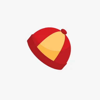 卡通手绘清朝帽子免抠