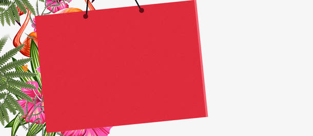 手绘绿色植物叶子礼盒边框纹理免抠