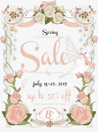 春上新促销海报矢量免抠