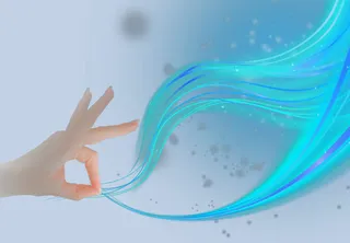 手触碰科技光感线条免抠