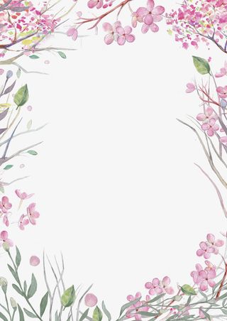 手绘花草背景素材免抠