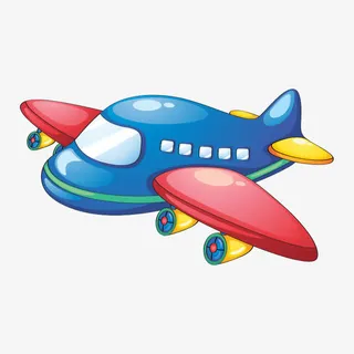 飞机 交通工具 卡通 质感免抠