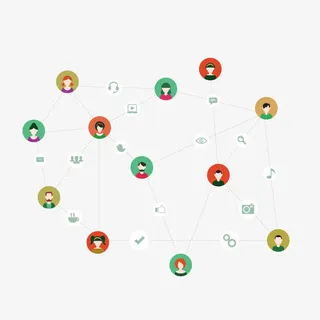 矢量人物关系交流联系网连接符免抠