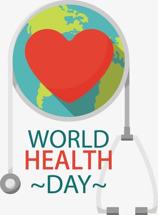 矢量手绘挂着听诊器的爱心扁平地免抠