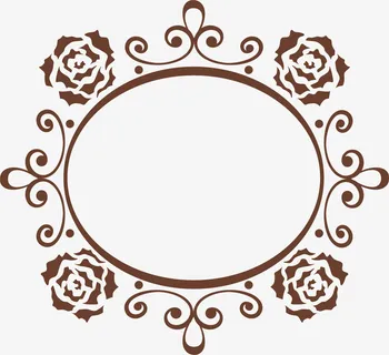 棕色简约框架免抠