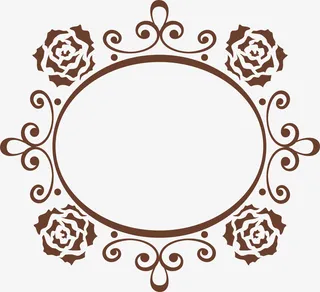 棕色简约框架免抠