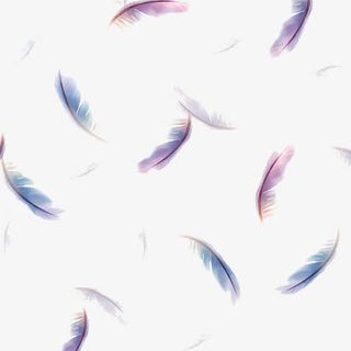 天空飞舞彩色羽毛免抠漂浮其他元素