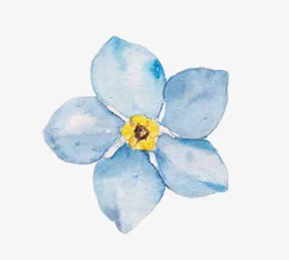 蓝色的鲜花免抠