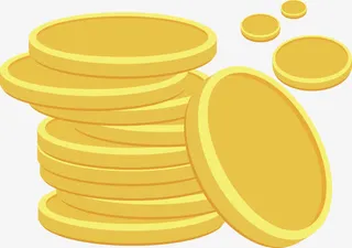 橙色圆形金币素材免抠