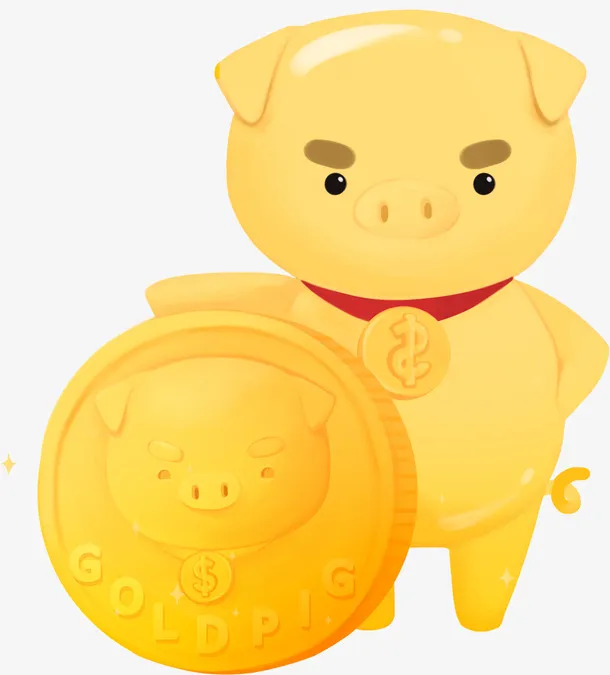 C4金色猪年形象D新年装饰免抠