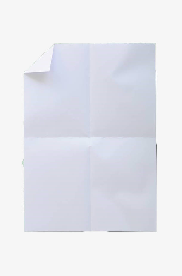 白色折痕纸张免抠