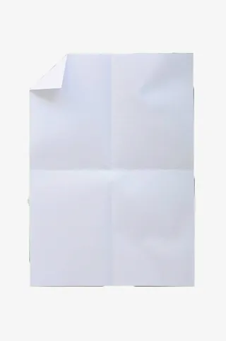 白色折痕纸张免抠