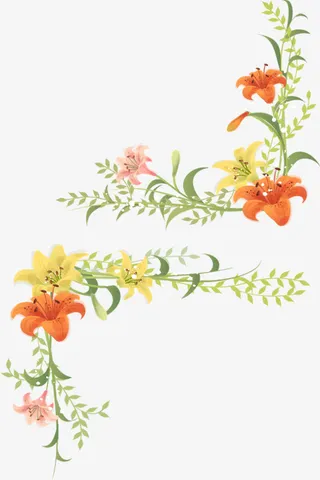 手绘萱草图片免抠