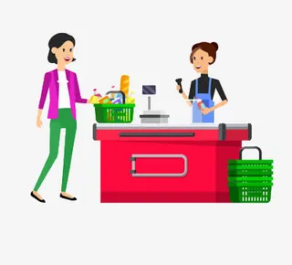 顾客到收银台结账免抠