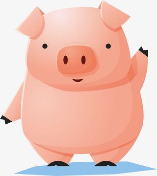 卡通动物小猪矢量免抠