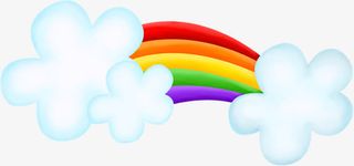 彩虹卡通彩虹白云免抠