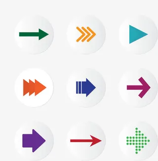 彩色圆形箭头图标矢量素材免抠