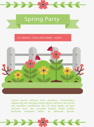 浪漫春天花园派对免抠