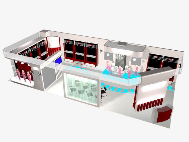 服装店立体展示效果图免抠