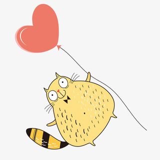 动物手里的气球免抠