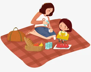 春天户外野炊美食免抠