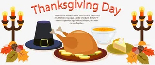 矢量手绘感恩节晚餐免抠