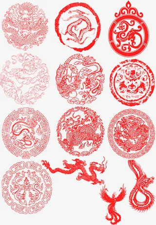 图案中国古风龙形免抠