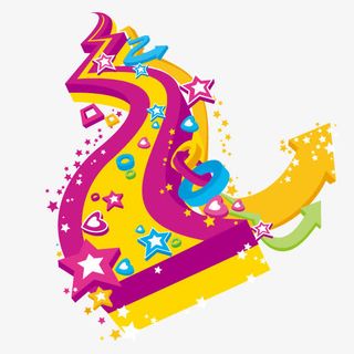 箭头 立体箭头 彩色 星星背景