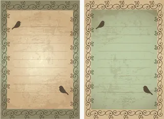 矢量手绘两张信纸免抠