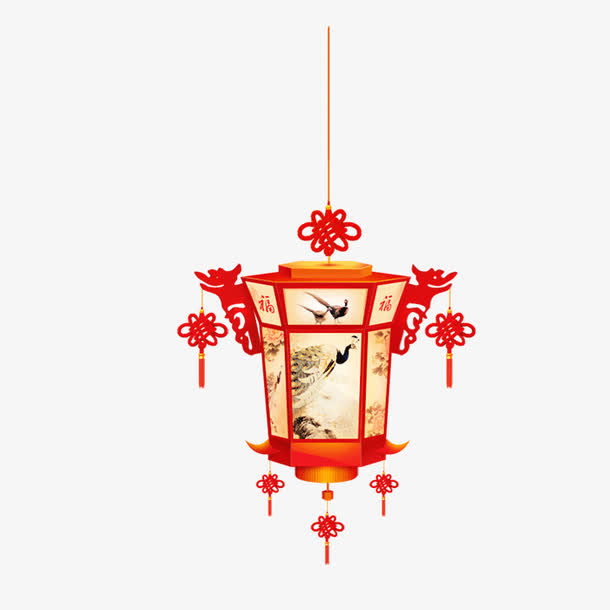 复古灯笼装饰设计免抠