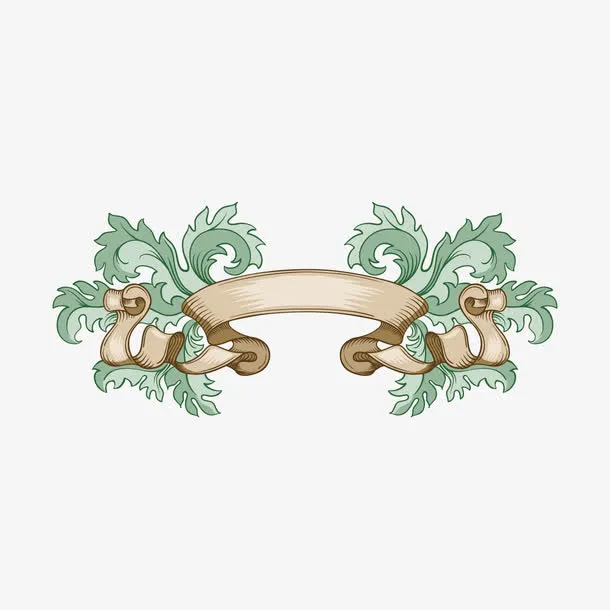 复古花朵树木免抠