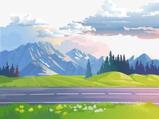 大自然风景免抠手绘/卡通卡通元素