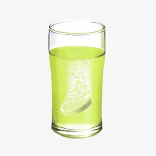 杯子中的泡腾片免抠