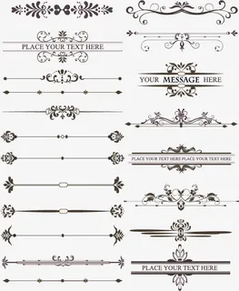 美丽大方的欧式花纹分割花样多多免抠